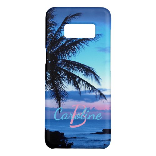 Custom Tropical Island Beach Ocean Sunset Photo Case_Mate Samsung Galaxy S8 Case