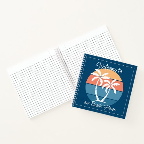 Custom Tropical Island Beach Seashore Ocean Sunset Notebook