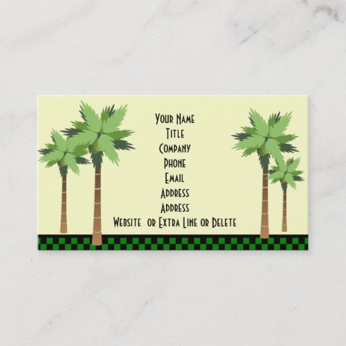 Custom Tropical Island Palm Tree Ocean Beach Theme Business Card