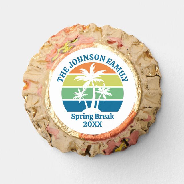 Custom Tropical Island Party Palm Trees Reese's Peanut Butter Cups (Front)
