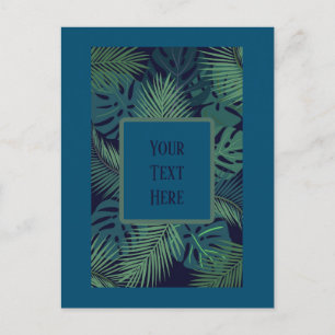 Custom Tropical Jungle Postcard – Dark Leaf Design
