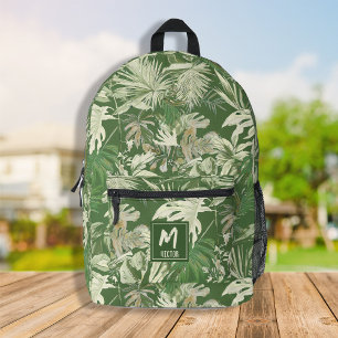 Custom Tropical Leaf Green Exotic Modern Design  Printed Backpack