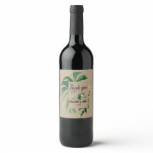  Custom Tropical Leaf Wedding Thank you Favors