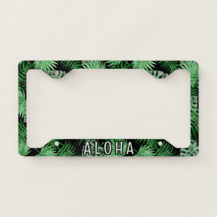 Custom Tropical Palm Tree Leaves Art Pattern License Plate Frame