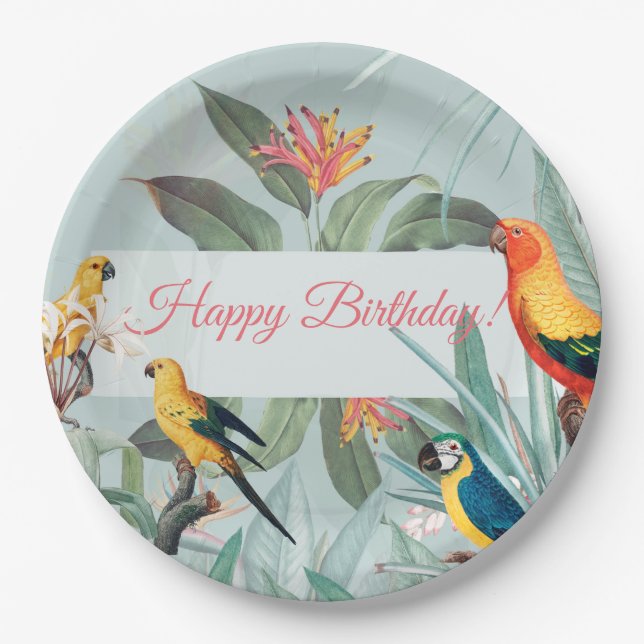Custom Tropical Paper Plates (Front)