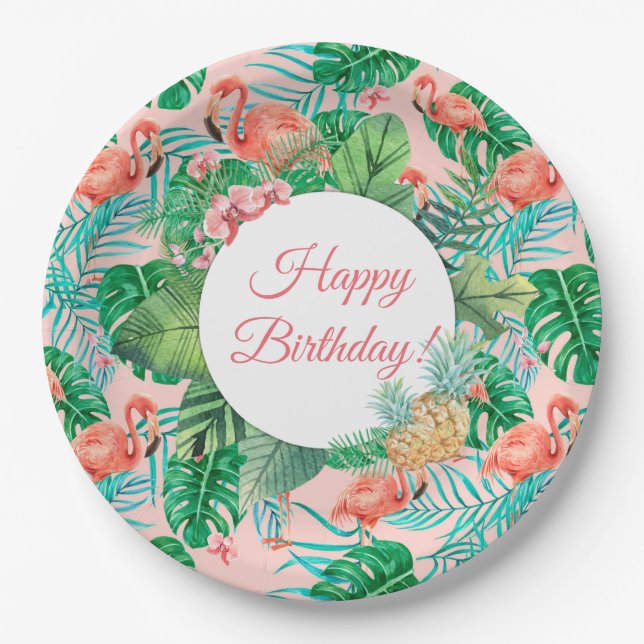 Custom Tropical Paper Plates (Front)