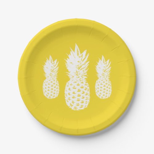 Custom tropical pineapple fruit paper party plates