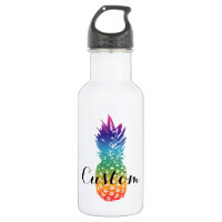 Custom tropical pineapple fruit water bottle