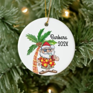 Custom Tropical Santa Christmas Tree