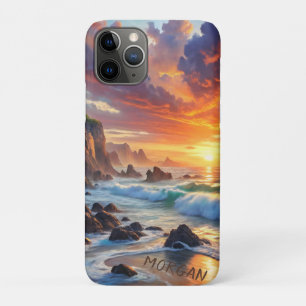 Custom Tropical Sunset Cliffs – Vibrant Coastal  iPhone 11 Pro Case