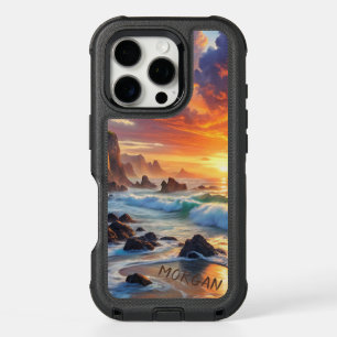Custom Tropical Sunset Cliffs – Vibrant Coastal iPhone 16 Pro Case