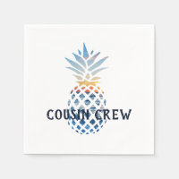 Custom Tropical Sunset Pineapple Cousin Crew