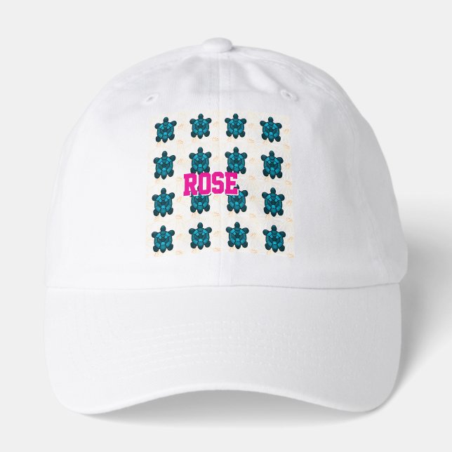 Custom Tropical Turtle Floral Pattern Seamless  Hat (Front)