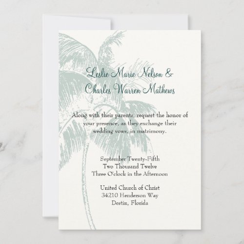 Custom Tropical Wedding Invitation