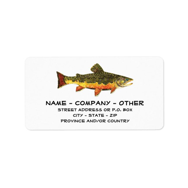 Custom Trout Fisherman's Label (Front)