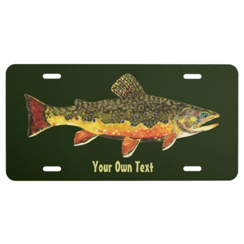 Custom Trout Fishermans License Plate