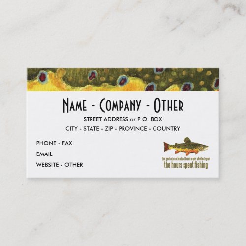 Custom Trout Fishing Business Card