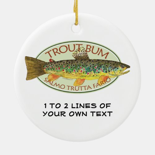 Custom Trout Fishing Ceramic Ornament