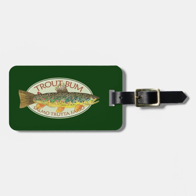 Custom Trout Fishing Luggage Tag (Front Horizontal)