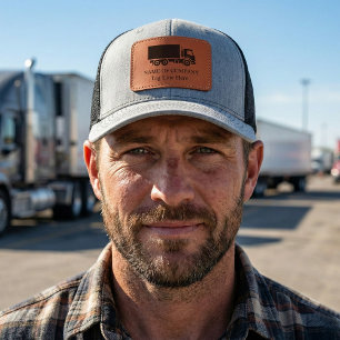 Custom Trucker Company Logo  Leather Patch Hat