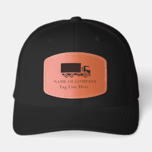 Custom Trucker Company Logo  Leather Patch Hat