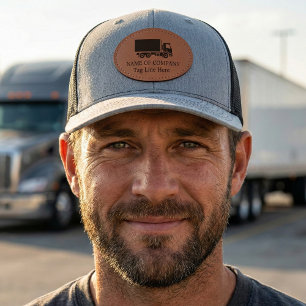 Custom Trucking Company Logo Leather Patch Hat