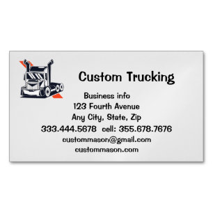Custom Trucking Trucks Transportation Business Car Business Card Magnet