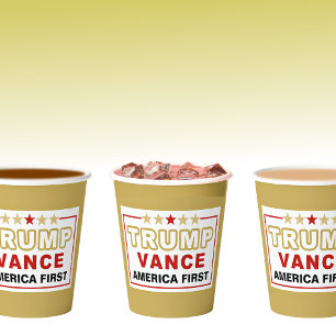 Custom, Trump 2025 The Golden Age, America First Paper Cups