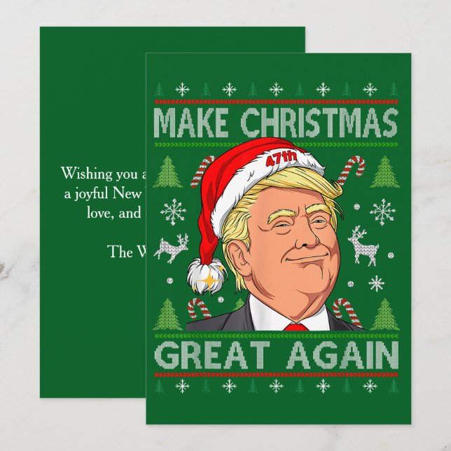 Custom Trump Cards, Make Christmas Great Again Holiday Card (Front/Back)