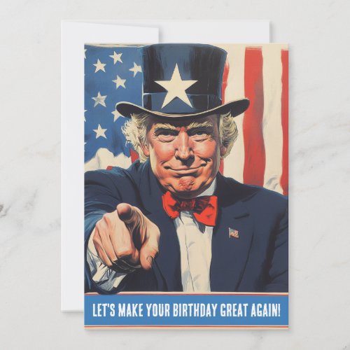 Custom Trump Funny Message for Happy 50th Birthday Invitation