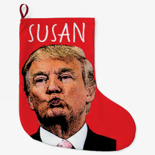 CUSTOM TRUMP KISS CHRISTMAS LARGE STOCKING