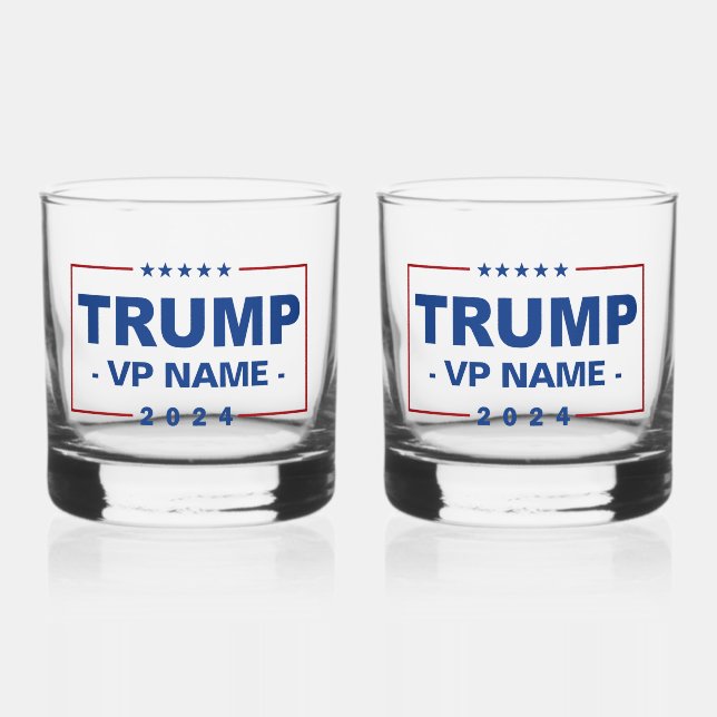 Custom Trump Vice President 2024 Whiskey Glass (Front)