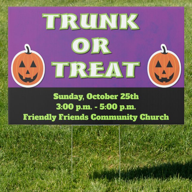 Custom Trunk or Treat  Sign (Insitu)