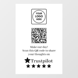 Custom Trustpilot QR   Business Review Display Wall Decal