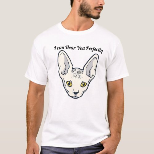 custom tshirt funny white sphynx cat T_Shirt