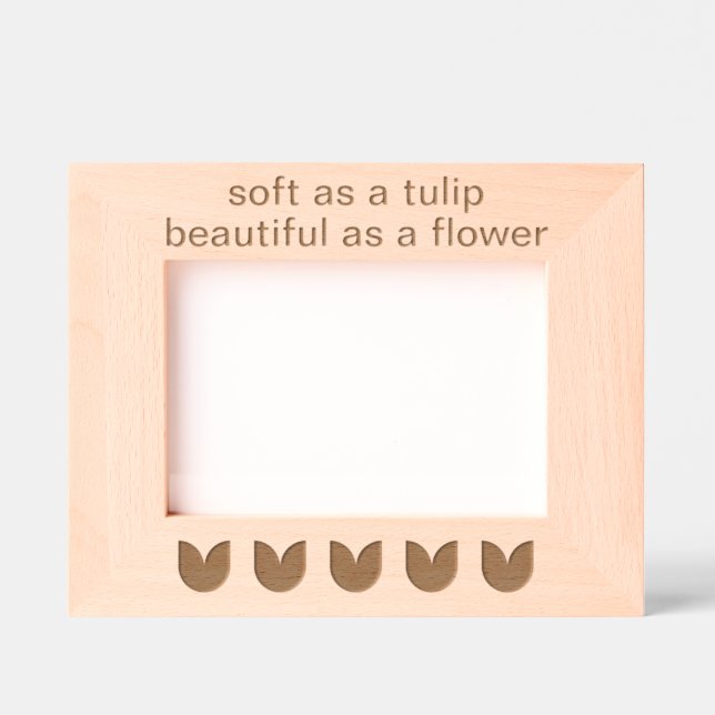 Custom Tulip Flowers Laser Etched Picture Frame (Front)