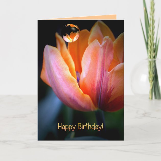 Tulip Flowers Birthday Customised Card 