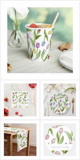 Custom Tulip Themed Party Supplies