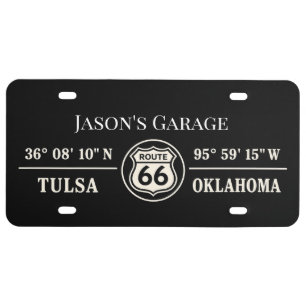 Custom Tulsa Route 66 Garage Plate