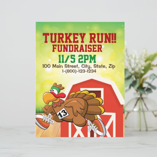 Custom Turkey Run Fundraiser 8.5x11 Flyer (Standing Front)