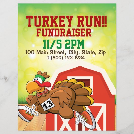 Custom Turkey Run Fundraiser 8.5x11 Flyer (Front)