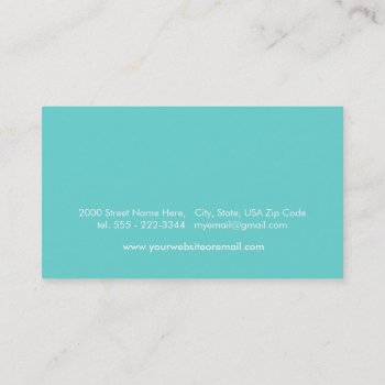 Custom Turquoise Acqua Blue Business Card by ArtbyMonica at Zazzle