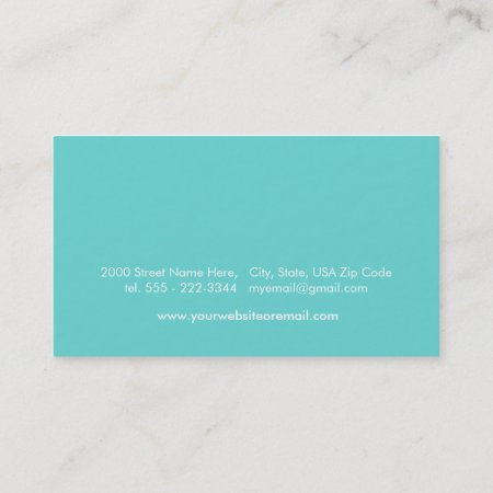 Custom Turquoise Acqua Blue Business Card