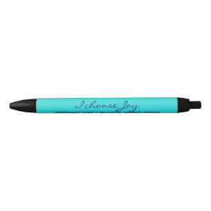 Custom Turquoise Aqua Blue Modern Joy Church Pen