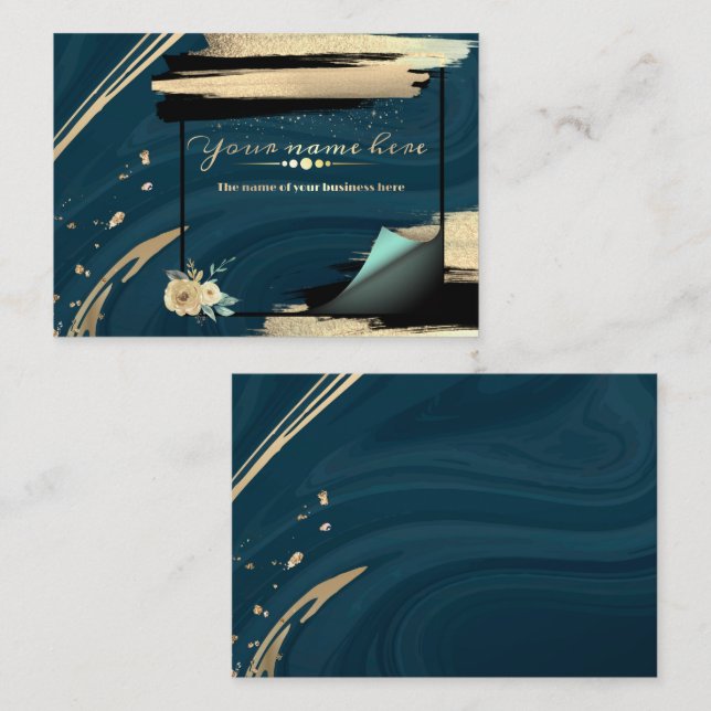 custom turquoise business card (Front/Back)