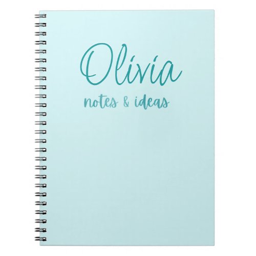 Custom Turquoise  Faux Teal Foil Notes  Ideas Notebook