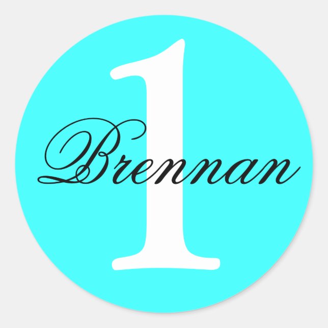 Custom Turquoise Favor Stickers (Front)