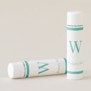 Custom Turquoise Monogrammed Lip Balm