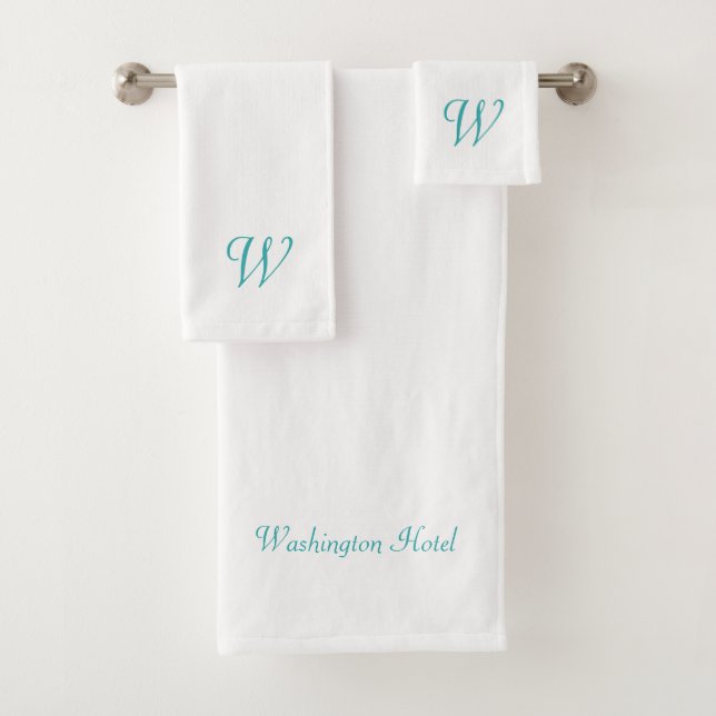 Custom Turquoise Monogrammed Towels  (Insitu)
