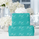 Custom Turquoise Mr and Mrs Wrapping Paper<br><div class="desc">Wrap your gifts in style using this lovely wrapping paper in robin's egg blue and white, featuring a pattern of "Mr and Mrs" in elegant script calligraphy, easily customized with your last name. Perfect for weddings, wedding favors, anniversaries, or bridal showers, this sophisticated wrapping paper is designed to make every...</div>